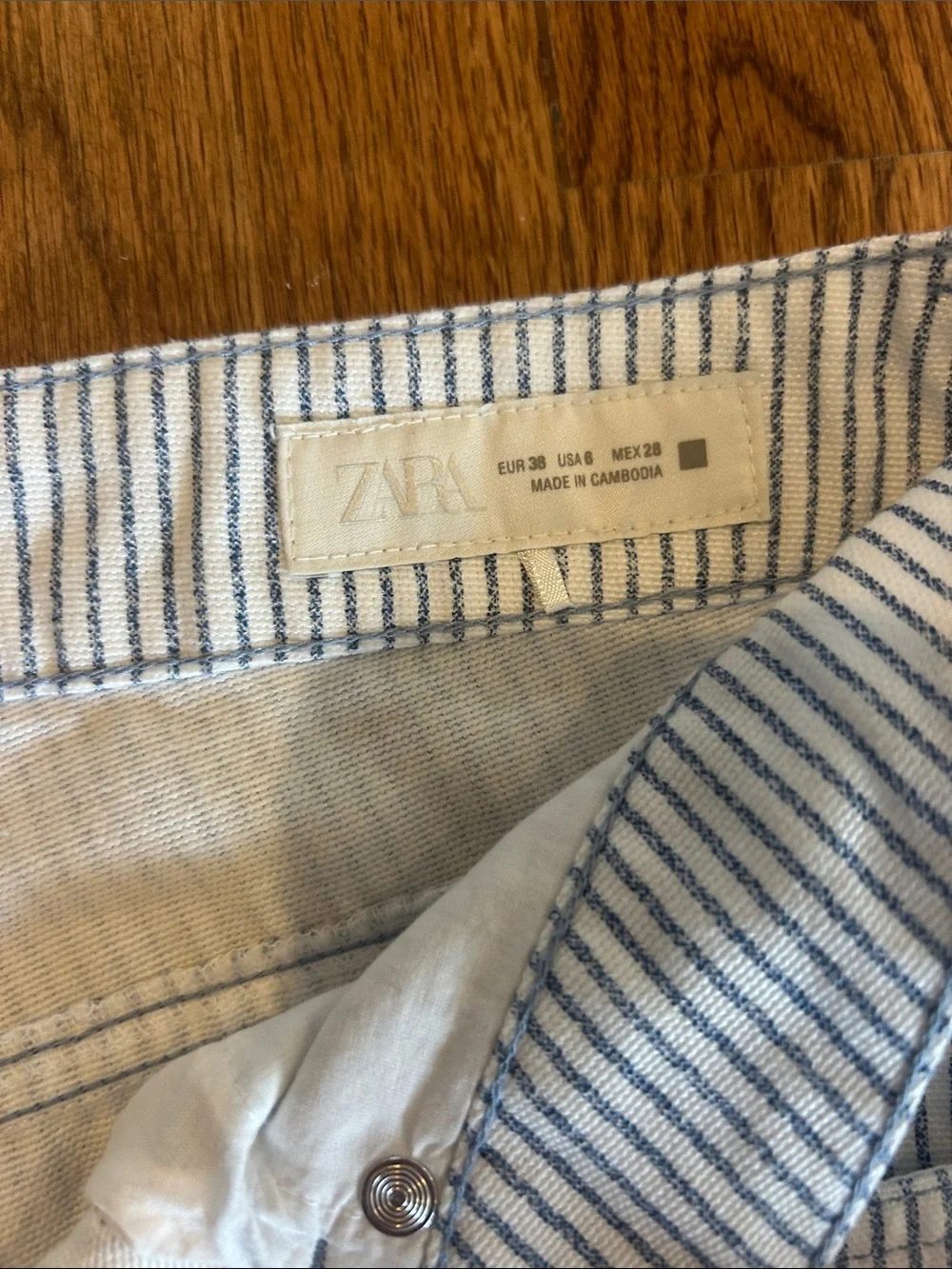 Zara White with Light Gray Pinstripe Men's Chinos